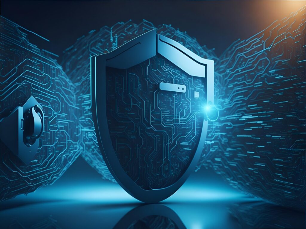 Digitaal schild als symbool voor cyberbeveiliging